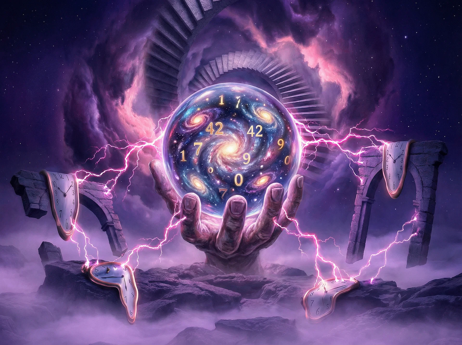 超现实艺术作品 - 命运之手与水晶球，哈希分分彩 灵感画作